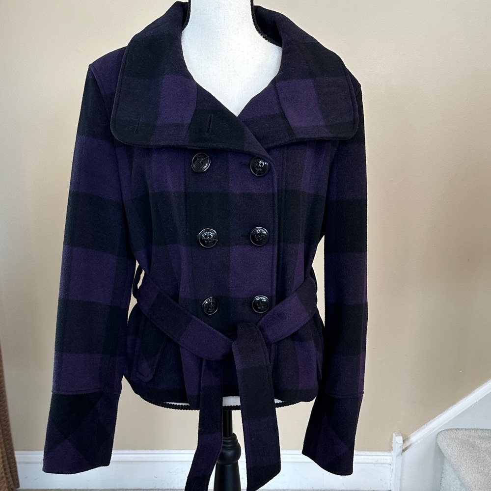Guess Purple & Black Plaid Jacket - Picture 3 of 17
